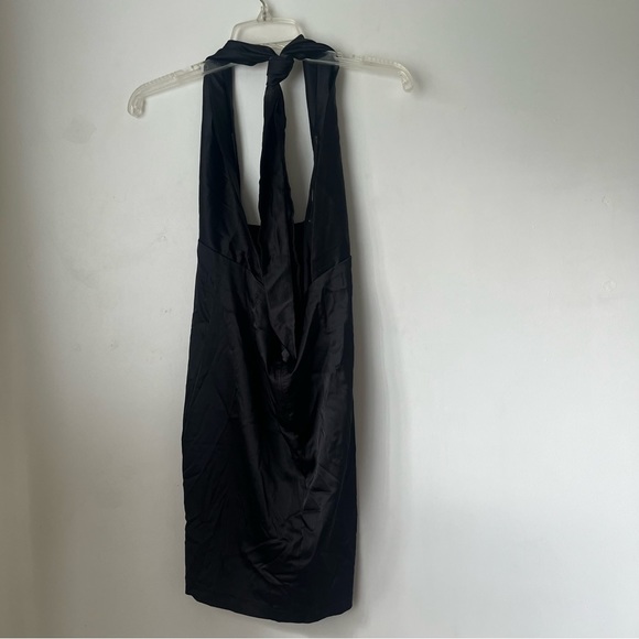 Princess Polly Katina Black Satin Halter Mini Dress 8 - Picture 8 of 10